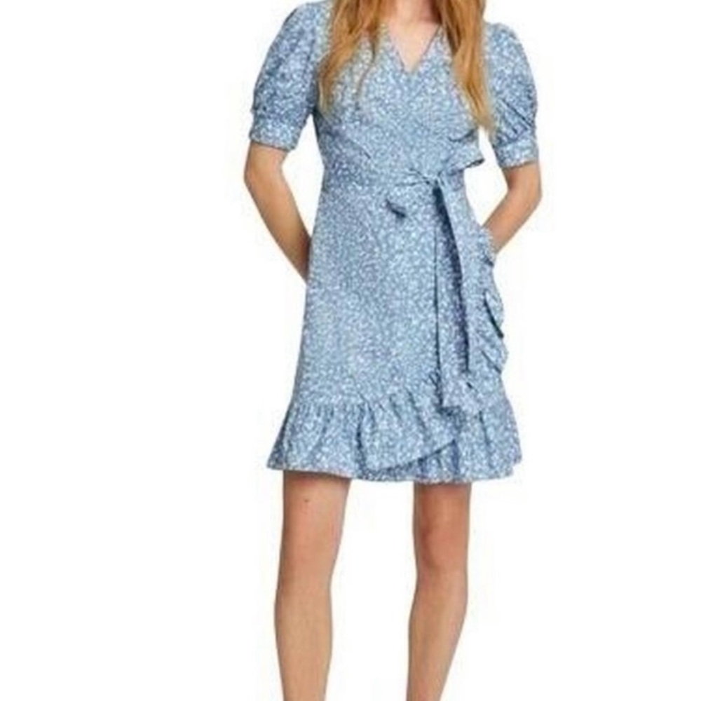 Draper James Blue Ruffled Wrap Sundress
